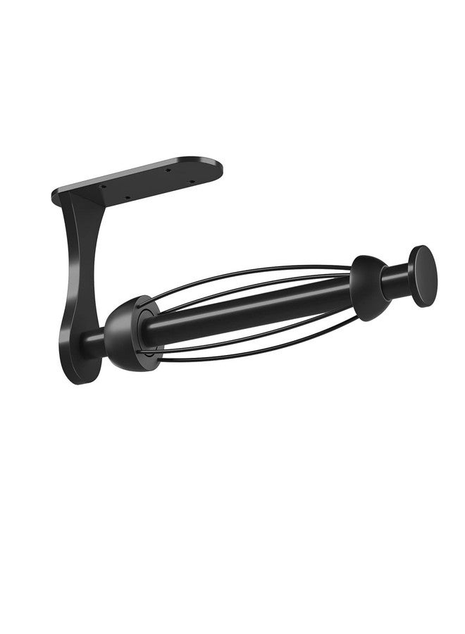 Swaitee Paper Towel Holder Under Cabinet, One-Handed Tear, Wall Mount, Adhesive, Black, Paper Roll Holder with Ratchet Mechanism for Kitchen Bathroom Farmhouse Essentials Decor Accessories - Image 1